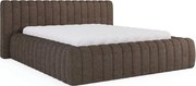 Hnedá čalúnená dvojlôžková posteľ s úložným priestorom s roštom 160x200 cm Carilla – ELTAP
