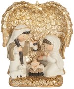 Zlatá antik vianočné dekorácie Betlehem v anjelských krídlach - 12*6*13 cm