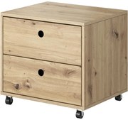 Skrinka na kolieskach Kuki dub artisan/platina šedá