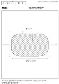 Lucide 45185/30/02 prisadený luster Mesh 1x40W | E27