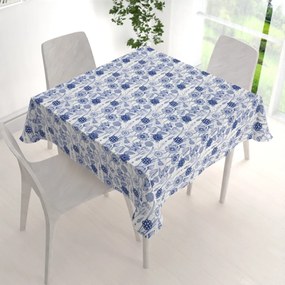 Biante Dekoračný štvorcový obrus PML-090 Modré jarné kvety na bielom 40x40 cm