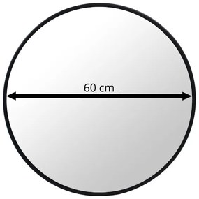 Zrkadlo 60 cm s čiernym rámom