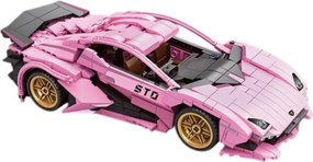 Stavebnica auta SUPERCAR No.J2010 ružová - 702 dielikov