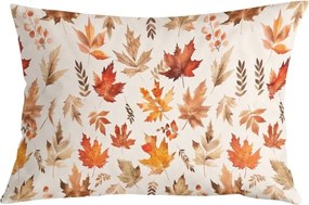 Flanelová obliečka na vankúš LEAVES & STRIPES 50x70 cm, farebný