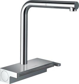 Hansgrohe M81, drezová batéria Aquno Select s výsuvnou koncovkou a plochým sprchovým prúdom, sBox, chrómová, HAN-73830000