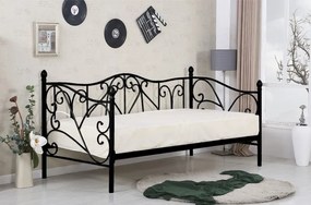 Kovová posteľ HAL2111 90x200cm, čierna