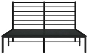 Kovový rám postele s čelom čierny 150x200 cm