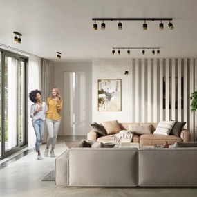 Sollux SL.1072 - Bodové svietidlo NERO 4xGU10/40W/230V čierna/zlatá