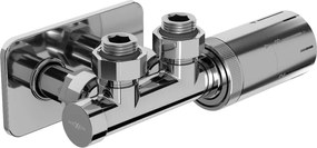 Mexen G05 termostatická sada rohová s krytkou S, Duplex, DN50, chróm - W907-958-910-01