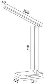 LED Stm. lampa s bezdr. nab. QI, displejom a USB portom LED/7W/230V 3000-6000K