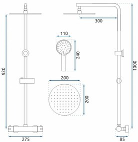 Rea Bliss Sprchový termostatický set, chróm REA-P8805 - Rea