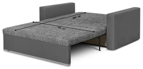 Pohovka pre 2 osoby s funkciou spania LEO Sivá/čierna