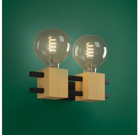 Eglo 390192 - Nástenné svietidlo LEVANTARA 2xE27/40W/230V čierna/hnedá