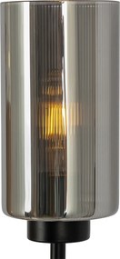 Art Deco stojaca lampa čierna s dymovým sklom 2-svetlo - Laura