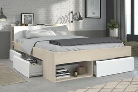 Manželská posteľ so zásuvkami Most 160x200 cm akácia