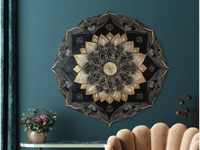 drevko |  Kruhová mandala Zlatá hĺbka  44 x 45 cm