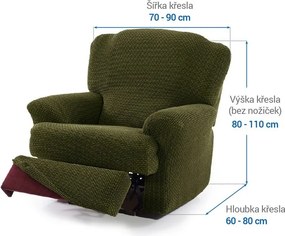 Super strečové poťahy NIAGARA zelená relaxačné kreslo (š. 70 - 90 cm)