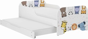 Wooden Toys Detská posteľ MIKI 160x80 MINI ZOO s funkciou spania