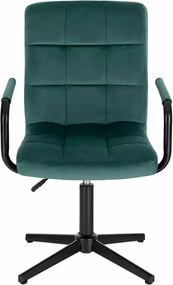 LuxuryForm DESIGN Otočná stolička VERONA BLACK VELUR na čiernom kríži - zelená