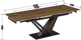 Stôl SANNY 180–240 cm tamvý dub/čierny