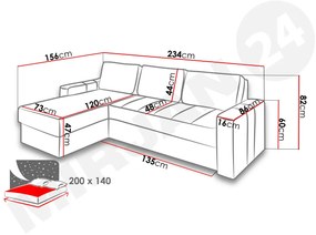 Rohová sedacia súprava Niegan  (biela + béžová). Vlastná spoľahlivá doprava až k Vám domov. 1122701