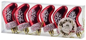 Sada 6 ks vánočních ozdob Adeline červená