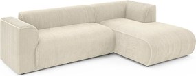Béžová menčestrová rohová pohovka (pravý roh/s leňoškou) Merid – Ropez