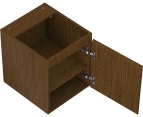 Mexen Rivel, kúpeľňová skrinka 40 cm, 1 dvierka, drážkovaná, orech, 91A21-04047-1-BF86