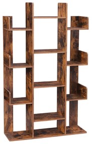 Vasagle Polica/regál na knihy ODIN v industriálnom štýle, 86x25x140cm, hnedá