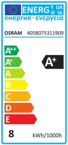 OSRAM LED žiarovka VALUE, E14, sviečka, 7W, 806lm, 6500K, studená biela