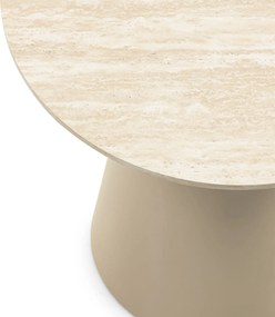 Odkladací stolík Sakala 45 cm travertín/béžový