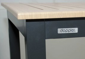 Doppler EXPERT WOOD antracit - záhradný hliníkový rozkládací stôl s dekorom  dreva - 150/210x90x75 cm, hliník