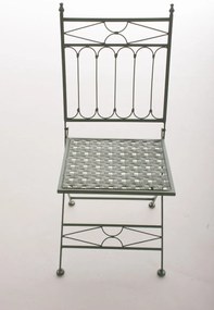 Kovová skladacia stolička Asina - Zelená antik