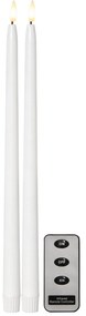 STAR TRADING LED svíčka Flamme Slim White 38 cm – set 2 ks + dálkový ovladač