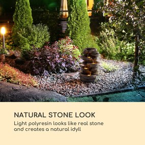 Stonehenge, solárna fontána, LED osvetlenie, polyresin, lítiovo-iónový akumulátor