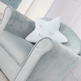 Svetlomodré zamatové detské kresielko Lil Sofa – Roba