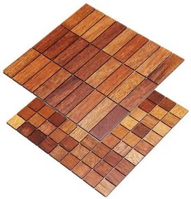 MERBAU mozaika 2D - drevené obklady do kúpeľne a kuchyne 30 x 30 mm