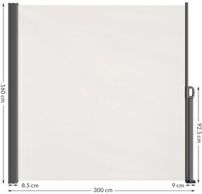InternetovaZahrada Bočná markíza Nosara 160x300 cm - krémová