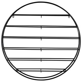 Čierny nástenný kovový regál na víno počet fliaš 12 80x80x9 cm Redondo – PT LIVING