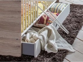 Úložná zásuvka pod posteľ Cariba, dub san remo/biela, na kolečkách%