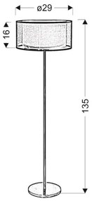 Stojacia lampa SOLO 3xE14/40W/230V šedá/lesklý chróm