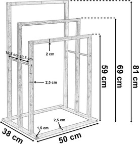 Dekorstudio Bambusový vešiak na uteráky 3-ramenný