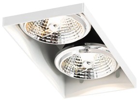 Sada 6 vstavaných bodových svetiel bielych GU10 70 mm 2-svetlo bez rámu - Oneon