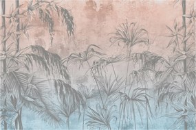 Obraz - Tropické rastliny na stene (90x60 cm)