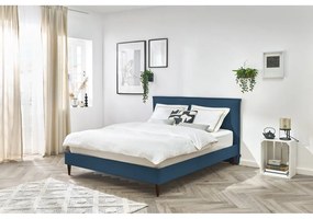 Modrá dvojlôžková posteľ Bobochic Paris Sary Dark, 160 x 200 cm