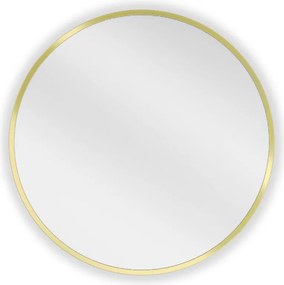Mexen Loft Okrúhle kúpeľňové zrkadlo 40 cm, rám v brúsenom zlate - 9850-040-040-000-50