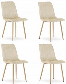 AKCIA Krémová zamatová stolička LAVA II. akosť