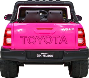 Ramiz Toyota Hilux na batérie pre deti, ružový pickup + pohon 4x4 + diaľkové ovládanie