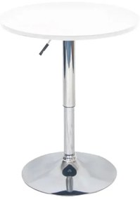 Kondela Barový stôl s nastaviteľnou výškou, biela, priemer 60 cm, BRANY 2 NEW