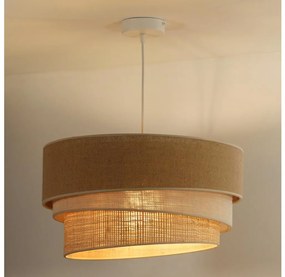 Duolla - Luster na lanku YUTE TRIO 1xE27/15W/230V pr. 45 cm hnedá/šedá/béžová